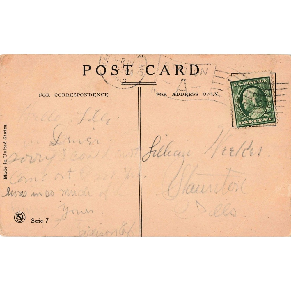 Vintage 1912 Postcard Would Meet You Half-Way Woman Edwardian Fashion Serie 7 - Picture 2 of 2